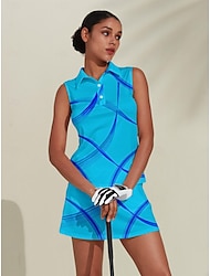 Dámské Turistická polokošile Nebeská modř Bez rukávů Vrchní část oděvu Dámské golfové oblečení oblečení oblečení oblečení oblečení