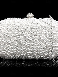 Naisten Kytkin Evening Bag PVC Metalliseos Juhla Pyhäpäivä Yhtenäinen väri Musta Valkoinen Kristalli