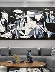 Mintura Handmade Pablo Picasso Famous Guernica Oil Paintings On Canvas Home Decoration Modern Wall Art Abstract Portrait Picture For Home Decor Rolled Frameless Unstretched Painting