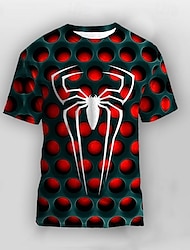 Boys 3D Animal Spider T shirt Short Sleeve 3D Print Summer Spring Active Sports Fashion Polyester Kids 3-12 Years Outdoor Daily Indoor Regular Fit