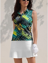 女性用 ポロシャツ イエロー ノースリーブ 日焼け防止 トップス レディース ゴルフウェア ウェア アウトフィット ウェア アパレル