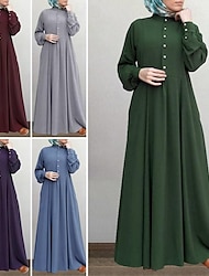 Women's Dress Abaya Robe Dubai Islamic Arabic Arabian Muslim Ramadan Adults' Dress