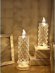1pc led elektroniczna symulacja świeca lampa eid al-fitr urodziny i świeca ślubna układ miejsca wzór w róże refrakcyjny rekwizyt prezent