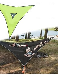 amaca multi-persona - amaca da campeggio brevettata con design a 3 punti, casa sull'albero a 3 punti, tenda da cielo, zaino in spalla per spiaggia, attività all'aperto, picnic