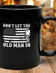 Vatertagstassen Grafik amerikanische Flagge alter Mann Retro Vintage lässig Streetstyle lustige Kaffeetassen für Mann Ehemann Papa