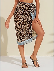 acoperire cu sarong cu imprimeu leopard