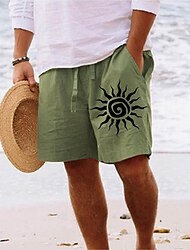 Men's Indian Culture Shorts Summer Shorts Beach Shorts Mid Waist Hawaiian Casual Holiday St. Patrick's Day Drawstring Elastic Waist Print Designer Clothing Apparel
