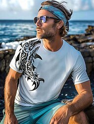 Carefree Interlude x Joshua Jo Kurzarm-T-Shirts mit Fisch-Print für Herren