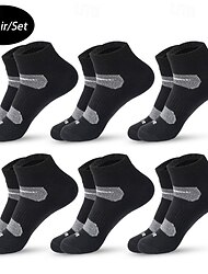 Men's 6 Pack Multi Packs Socks Ankle Socks Low Cut Socks Running Socks Casual Socks Black White Color Plain Sports & Outdoor Casual Daily Basic Medium Spring Fall Fashion
