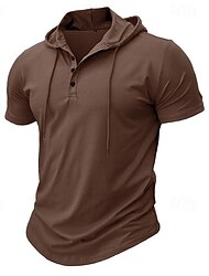 Per uomo maglietta T-shirt Color Block Con cappuccio Strada Da mare Maniche corte Collage Abbigliamento Di tendenza Originale Essenziale