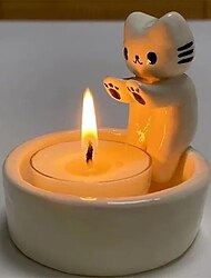 Cartoon Kitten Candle Holder Home Resin Ornaments