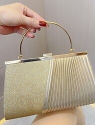 Dames avondtasje Handtasjes Polyesteri Bruiloft Lichtgewicht Kleurenblok Zilver Zwart Goud