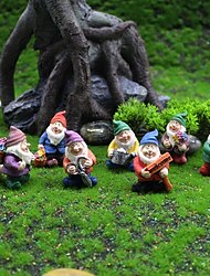 Set of Seven Dwarf Figurines - Home and Garden Décor, Perfect for Pot Decoration, Resin Craftsmanship Collection