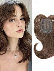 14-Zoll-Haaraufsätze für Frauen, lange, geschichtete Haaraufsätze, synthetische Haaraufsätze, Haarteile für Frauen mit dünner werdendem Haar, hellbraune Faserperücken, Damen-Haaraufsätze für dünnes