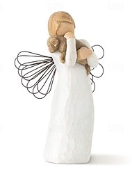 Willow Tree Angel of Friendship for Those who Share The Spirit of Friendship Angel Carrying Dog as Reminder of Loyal Pets and Friends Present and Past Sculpted Hand-Painted Angel
