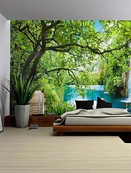 מפל נוף תלוי שטיח קיר אמנות שטיח קיר גדול תפאורה צילום רקע שמיכה וילון בית חדר שינה קישוט סלון