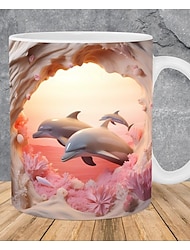 3D dolfijn keramische koffiemok oceanische charme nieuwe aankomst prachtige theekop met visontwerp - perfect voor dolfijnliefhebbers