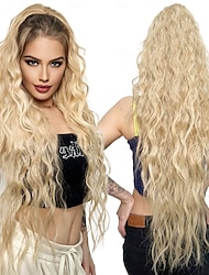 Ponytail Extension Long Wavy Drawstring Ponytail Extensions Softer Lighter Import Synthetic Clip in Hair Extensions Natural Looking Hairpiece for Women-Honey Blonde