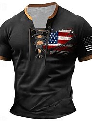 amerikkalainen yhdysvaltain lippu patriootti miesten rento 3d-printti t-paita tee rento päivittäin ulkoilu t-paita musta lyhythihainen kaulus paita kesävaatteet vaatteet s m l xl 2xl 3xl