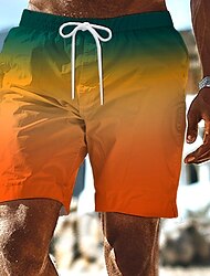 Hombre Pantalones cortos de sudor Pantalones cortos de playa Pantalones cortos de felpa Correa Cintura elástica Impresión 3D Degradado Transpirable Suave Corto Diario Festivos Ropa de calle Casual