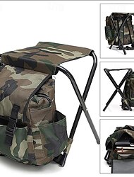 skládací kempingová židle batoh na stoličku, mini skládací židle venkovní, přenosná sedací taška na stůl pro vnitřní rybaření venkovní cestování turistika plážové grilování (kamufláž)