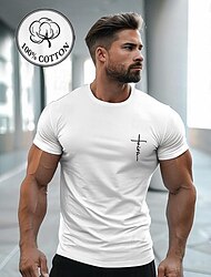 miesten 100 % puuvillaa graafinen t-paita t-paita muoti klassinen paita musta valkoinen lyhythihainen mukava tee street loma kesä muotisuunnittelija vaatteet