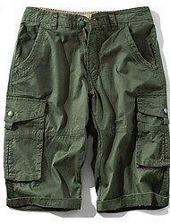 Men's Tactical Shorts Cargo Shorts Shorts Button Multi Pocket Plain Wearable Short Outdoor Daily Going out Fashion Classic Army Green Khaki