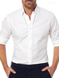Pánské Košile Košile k obleku Košile na knoflíky Černá Bílá Růžová Dlouhý rukáv Bez vzoru Klopa Jaro & podzim Svatební Párty Oblečení
