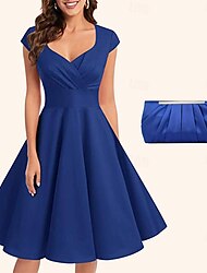 Retro Vintage 1950s Outfits Cocktail Dress Swing Dress Flare Dress clutch Women's Valentine's Day Ceremony Homecoming Formal Evening Dress