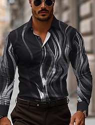 męskie koszule biznesowe na co dzień, formalna jesień zima wiosna & Letnia koszula z długim rękawem, czarna, rozciągliwa w 4 kierunkach, w rozmiarze S, M, L