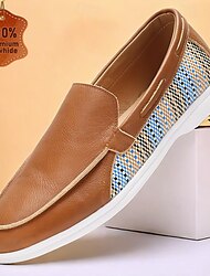 Férfi Papucsok & Balerinacipők Formális cipők Ruha cipő Fordított bőr Kényelmes Csúszásmentes Papucs Barna