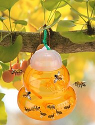 Trampa para abejas reutilizable con forma de calabaza para colgar al aire libre: repelente eficaz de avispas y avispones, ideal para el control de plagas del hogar, el jardín, el huerto y la granja.