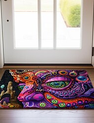 Trippy Psychedelic Monster Fußmatte, rutschfester, ölbeständiger Teppich für drinnen und draußen, Schlafzimmer-Dekoration, Badezimmermatte, Eingangsteppich, Fußmatte