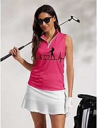 Dames Wandelen poloshirt Roze Mouwloos Kleding Bovenlichaam Dames golfkleding kleding outfits draag kleding