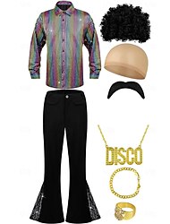 Retro / vintage 70-talet Kläder Festklädsel Hippie Disk Herr Jul Bal Nattklubb Prideparad Skjorta
