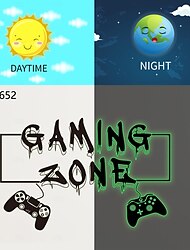 Glow-in-the-Dark Green Gaming Controller Wall Sticker - Removable, Ideal for Living Room, Bedroom, Family Game Room, Children's Room, Home Background Decor Wall Art