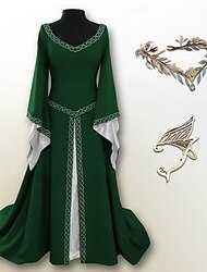 Średniowieczne Renesansowa Sukienka koktajlowa Zabytkowa sukienka Sukienka na studniówkę Wiking Outlander Elfy Damskie Halloween Impreza Festiwal Sukienka