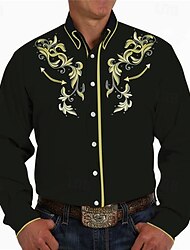 Classico Retrò vintage 18esimo secolo Stato del Texas Top o camicia Cowboy occidentale Per uomo Mascherata Da giorno Maglietta