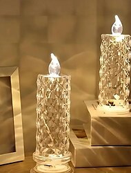 1 db led elektronikus szimulációs gyertya lámpa eid al-fitr születésnapi és esküvői gyertya elrendezése rózsa mintás fénytörő kellék ajándék