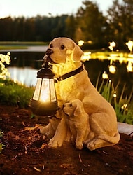 Luci solari per cani da esterno, impermeabili, decorazioni da giardino per cani, luci solari da giardino per esterni impermeabili, decorazione, disposizione del paesaggio, lampada da prato, ornamenti da esterno