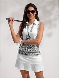 女性用 ポロシャツ ホワイト ノースリーブ トップス レディース ゴルフウェア ウェア アウトフィット ウェア アパレル