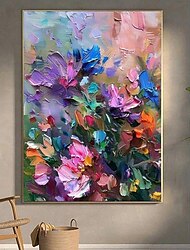 handgjord oljemålning canvas väggkonst dekoration abstrakta blommor för heminredning rullad ramlös osträckt målning