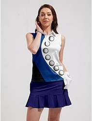Per donna POLO Blu marino Senza maniche Superiore Abbigliamento da golf da donna Abbigliamento Abiti Abbigliamento