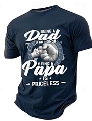 camisas de papá del día del padre ser papá es un honor ser papá no tiene precio carta gesto dada athleisure estilo callejero camiseta con estampado 3d para hombre regalos camisa azul oscuro con
