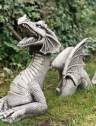 Dragão decoração do jardim resina estátua do dragão decorações resina dragão jardin garten decoração do jardim de páscoa decoração para casa acessórios