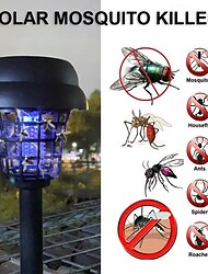 Lámpara solar antimosquitos para exteriores, lámpara LED de descarga eléctrica para uso doméstico, granja, lámpara repelente de mosquitos para exteriores, lámpara insecticida para jardín