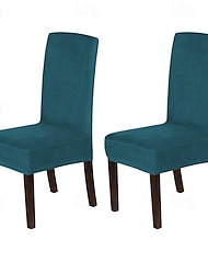 sametové návleky na jídelní židle natahovací návleky na jídelní židle sada 2 ks potahů na židle parson chrániče na židle jídelní návleky pratelné silné tl.