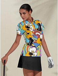Pentru femei Tricou POLO Galben Manșon scurt Topuri Vestimenta Golf Doamnelor Haine Ținute Poartă Îmbrăcăminte