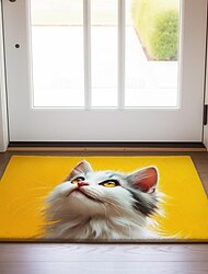 חתול צהוב שטיח דלת דלת החלקה עמיד בשמן שטיח פנימי חיצוני מחצלת חדר שינה עיצוב חדר אמבטיה מחצלת שטיח כניסה שטיח דלת כניסה