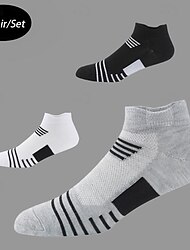 Voor heren 5 stuks Multi-pakketten Sokken Enkelsokken Lage Sokken Zwart Wit Kleur Gestreept Sport & Outdoor Dagelijks Vakantie Standaard Dun Zomer Lente Modieus Casual
